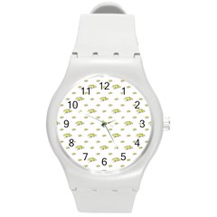 Cartoon Funny Weird Car Motif Pattern Round Plastic Sport Watch (m) by dflcprintsclothing