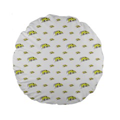 Cartoon Funny Weird Car Motif Pattern Standard 15  Premium Round Cushions by dflcprintsclothing