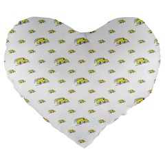 Cartoon Funny Weird Car Motif Pattern Large 19  Premium Heart Shape Cushions by dflcprintsclothing