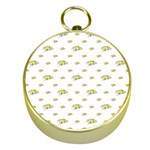 Cartoon Funny Weird Car Motif Pattern Gold Compasses Front