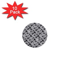 8 bit newspaper pattern, gazette collage black and white 1  Mini Buttons (10 pack) 