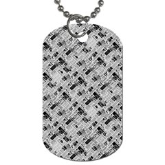 8 Bit Newspaper Pattern, Gazette Collage Black And White Dog Tag (one Side) by Casemiro