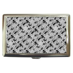 8 Bit Newspaper Pattern, Gazette Collage Black And White Cigarette Money Case by Casemiro