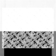 8 bit newspaper pattern, gazette collage black and white Rectangular Jigsaw Puzzl