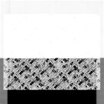 8 bit newspaper pattern, gazette collage black and white Rectangular Jigsaw Puzzl Front