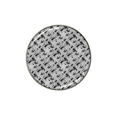 8 bit newspaper pattern, gazette collage black and white Hat Clip Ball Marker