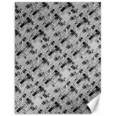 8 bit newspaper pattern, gazette collage black and white Canvas 12  x 16 