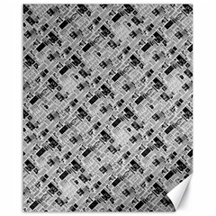 8 bit newspaper pattern, gazette collage black and white Canvas 16  x 20 