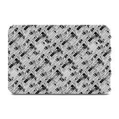 8 Bit Newspaper Pattern, Gazette Collage Black And White Plate Mats by Casemiro