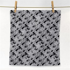 8 bit newspaper pattern, gazette collage black and white Face Towel