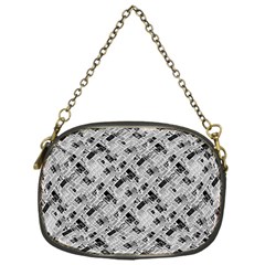 8 Bit Newspaper Pattern, Gazette Collage Black And White Chain Purse (one Side) by Casemiro