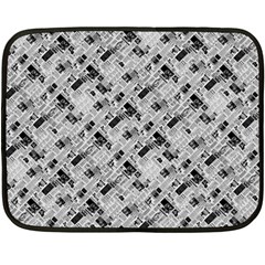 8 bit newspaper pattern, gazette collage black and white Fleece Blanket (Mini)