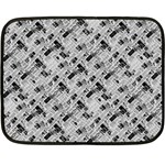 8 bit newspaper pattern, gazette collage black and white Double Sided Fleece Blanket (Mini)  35 x27  Blanket Back