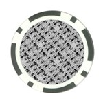 8 bit newspaper pattern, gazette collage black and white Poker Chip Card Guard (10 pack) Front