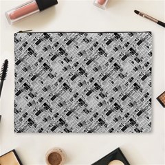 8 bit newspaper pattern, gazette collage black and white Cosmetic Bag (XL)