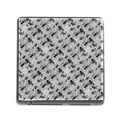 8 bit newspaper pattern, gazette collage black and white Memory Card Reader (Square 5 Slot)