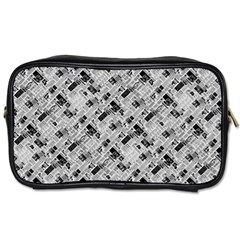 8 bit newspaper pattern, gazette collage black and white Toiletries Bag (Two Sides)