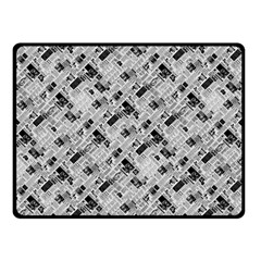 8 bit newspaper pattern, gazette collage black and white Fleece Blanket (Small)