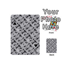 8 bit newspaper pattern, gazette collage black and white Playing Cards 54 Designs (Mini)