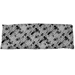 8 bit newspaper pattern, gazette collage black and white Body Pillow Case (Dakimakura)