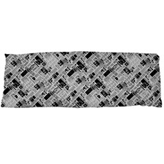 8 bit newspaper pattern, gazette collage black and white Body Pillow Case Dakimakura (Two Sides)