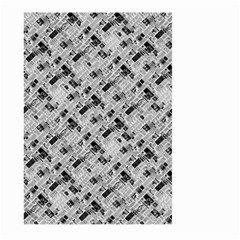 8 bit newspaper pattern, gazette collage black and white Large Garden Flag (Two Sides)