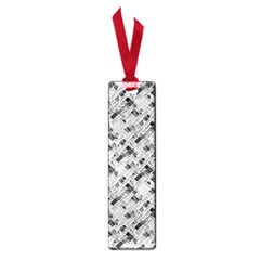 8 bit newspaper pattern, gazette collage black and white Small Book Marks