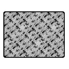 8 bit newspaper pattern, gazette collage black and white Double Sided Fleece Blanket (Small) 