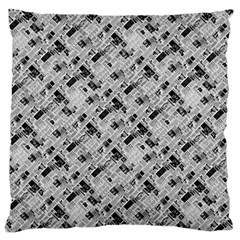 8 bit newspaper pattern, gazette collage black and white Standard Flano Cushion Case (One Side)