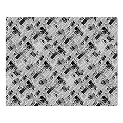 8 bit newspaper pattern, gazette collage black and white Double Sided Flano Blanket (Large) 