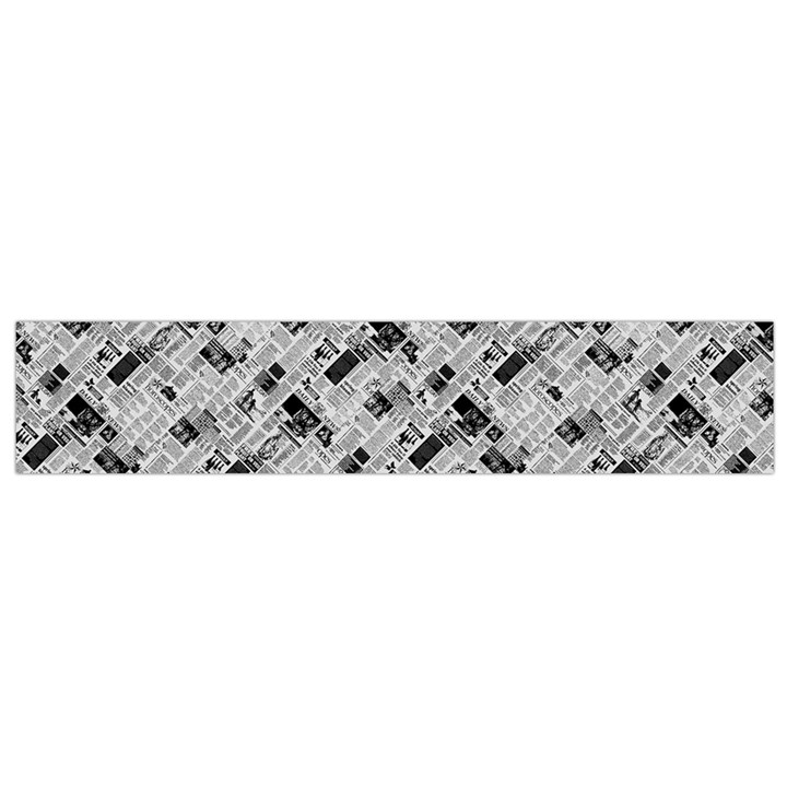 8 bit newspaper pattern, gazette collage black and white Small Flano Scarf