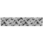 8 bit newspaper pattern, gazette collage black and white Small Flano Scarf Back