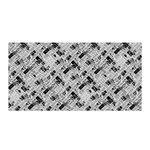 8 bit newspaper pattern, gazette collage black and white Satin Wrap Front