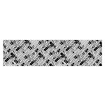 8 bit newspaper pattern, gazette collage black and white Satin Scarf (Oblong) Front