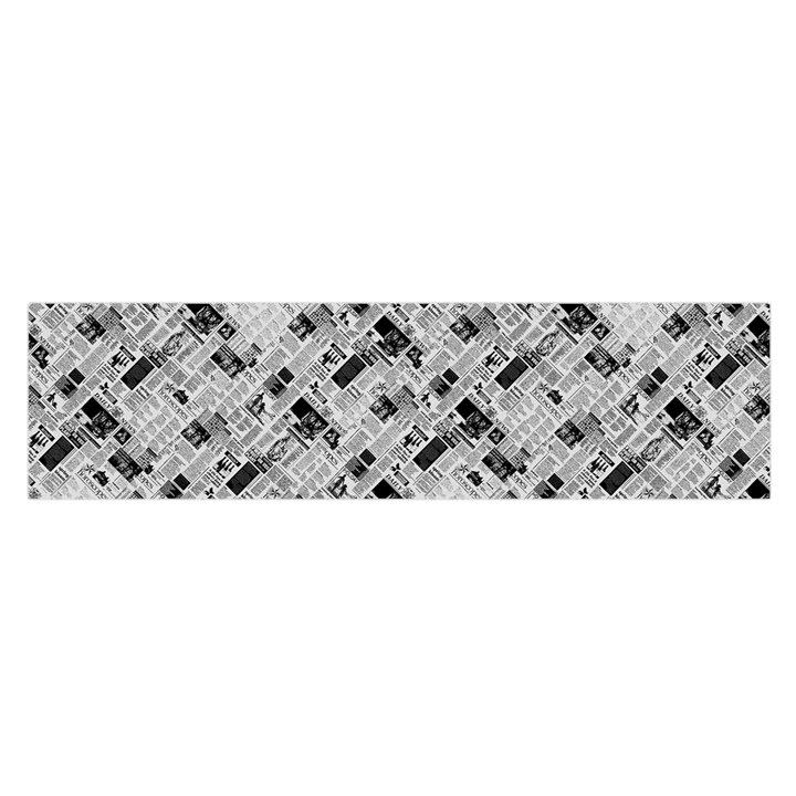 8 bit newspaper pattern, gazette collage black and white Satin Scarf (Oblong)