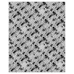 8 bit newspaper pattern, gazette collage black and white Drawstring Bag (Small)