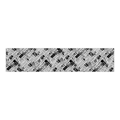 8 Bit Newspaper Pattern, Gazette Collage Black And White Velvet Scrunchie by Casemiro