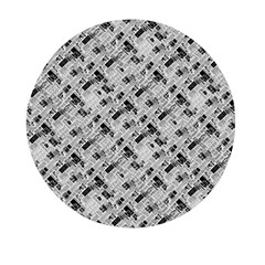 8 Bit Newspaper Pattern, Gazette Collage Black And White Mini Round Pill Box (pack Of 3) by Casemiro