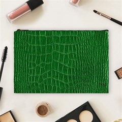 Crocodile Leather Green Cosmetic Bag (large) by skindeep