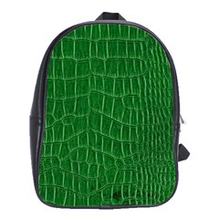 Crocodile Leather Green School Bag (xl) by skindeep