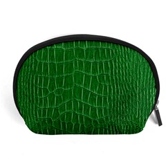 Crocodile Leather Green Accessory Pouch (large) by skindeep