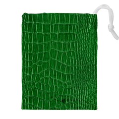 Crocodile Leather Green Drawstring Pouch (5xl) by skindeep