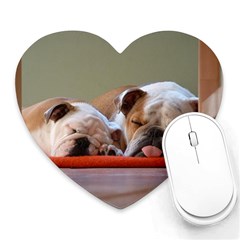 2 Sleeping Bulldogs Heart Mousepads by SomethingForEveryone