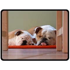 2 Sleeping Bulldogs Fleece Blanket (large)  by SomethingForEveryone