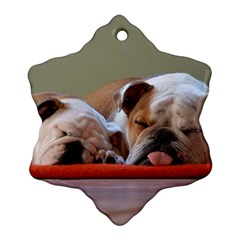 2 Sleeping Bulldogs Ornament (snowflake) by SomethingForEveryone