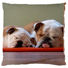 2 Sleeping Bulldogs Large Cushion Case (one Side) by SomethingForEveryone