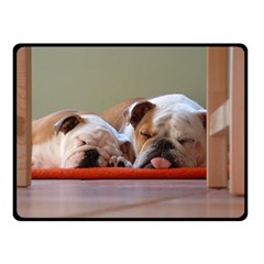 2 Sleeping Bulldogs Double Sided Fleece Blanket (small)  by SomethingForEveryone