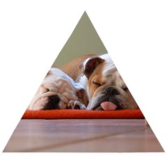 2 Sleeping Bulldogs Wooden Puzzle Triangle by SomethingForEveryone