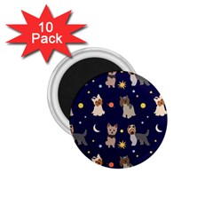 Terrier Cute Dog With Stars Sun And Moon 1 75  Magnets (10 Pack)  by SychEva