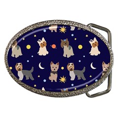 Terrier Cute Dog With Stars Sun And Moon Belt Buckles by SychEva